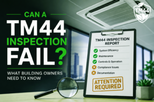 Can a TM44 inspection fail? Commercial air conditioning inspection report with compliance checklist for UK building owners.