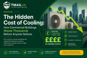 Commercial rooftop air-conditioning units showing hidden energy waste, poor controls, incorrect schedules and neglected maintenance.